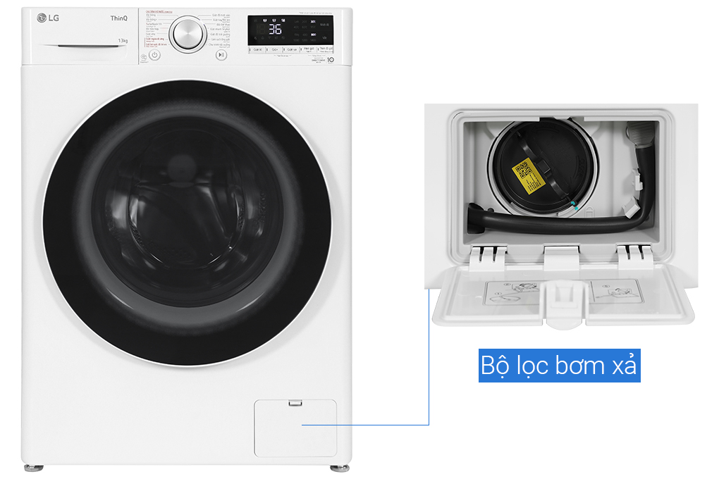Máy giặt lồng ngang LG AI DD Inverter 13kg màu trắng FV1413S4W