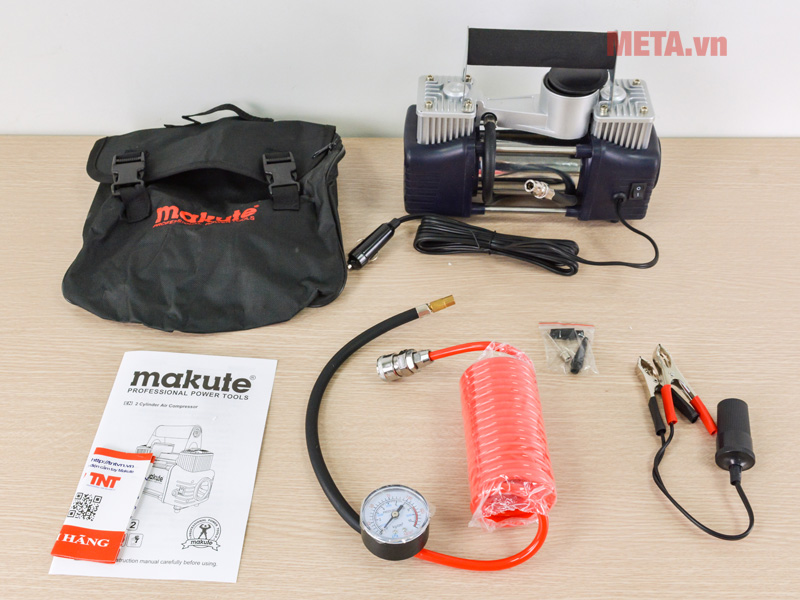 Bơm lốp xe hơi Makute, 2 xi lanh MAC1202