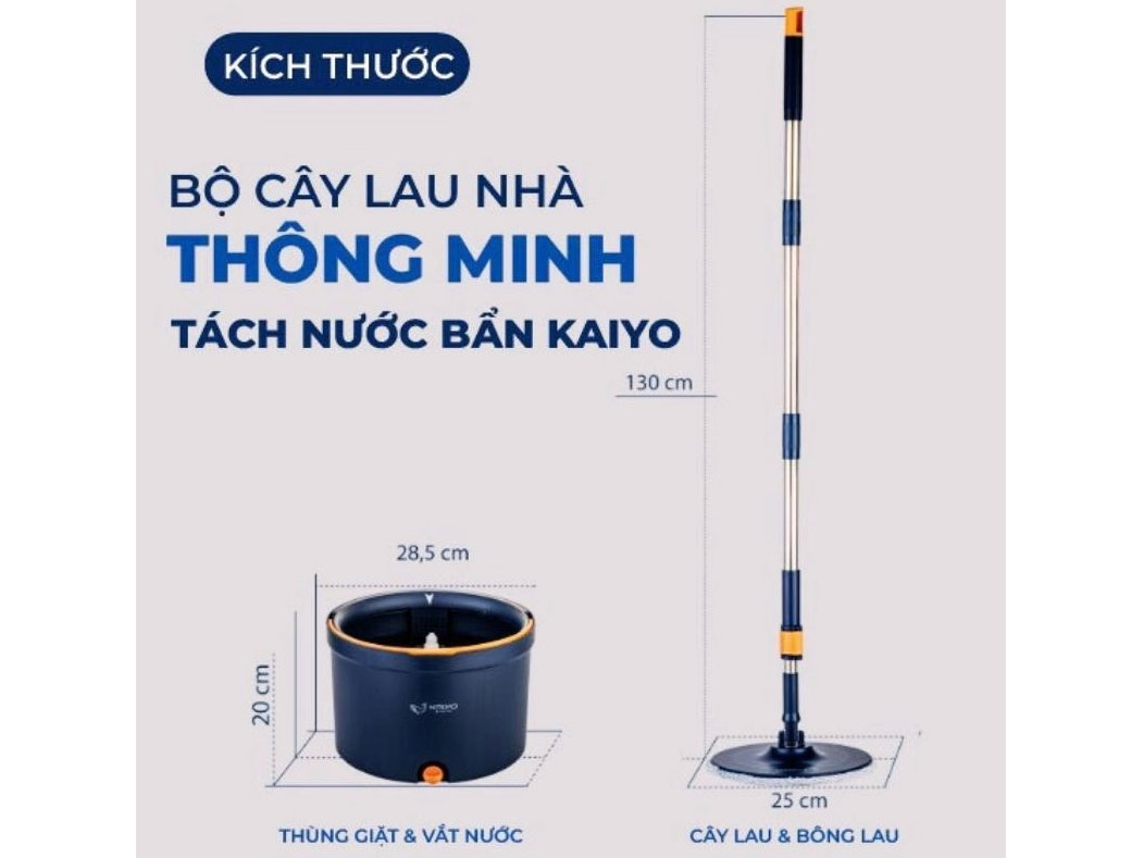 Cây lau nhà thông minh tách nước bẩn Kaiyo