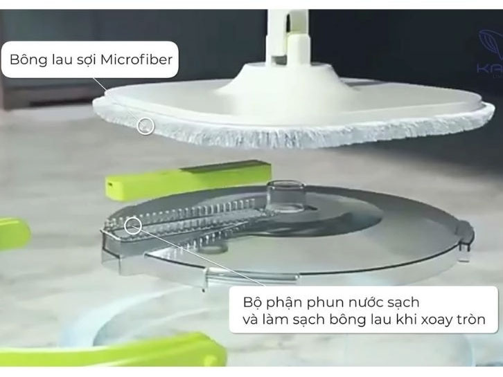 Cây lau nhà thông minh tách nước bẩn Kaiyo