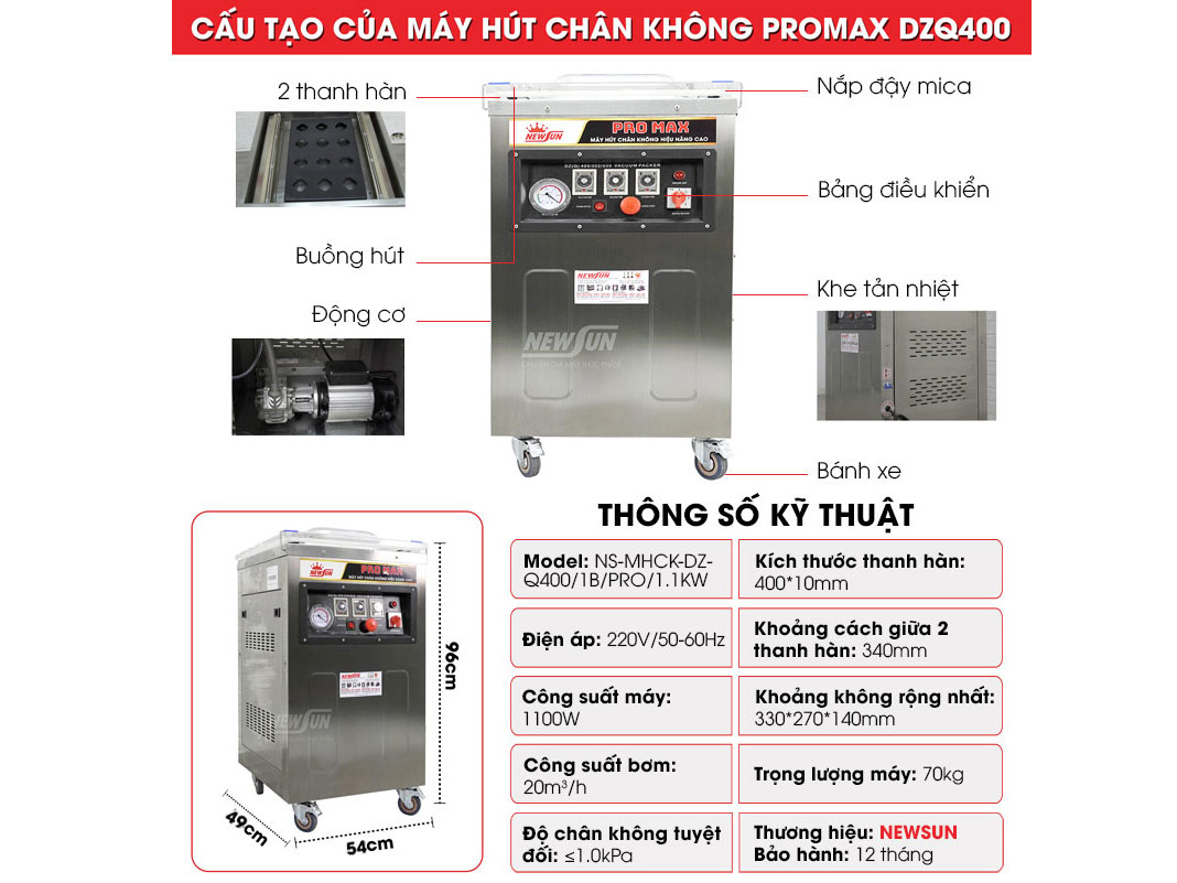 Máy hút chân không DZQ400 PROMAX (DZQ420 PROMAX)