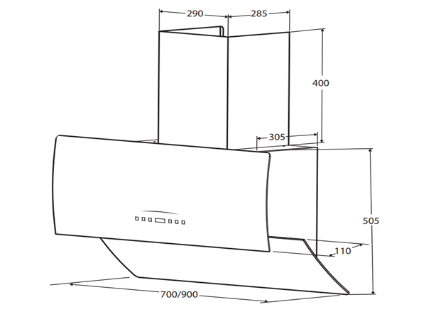 Máy hút mùi kính vát cao cấp Nagakawa NAG1854-70VM