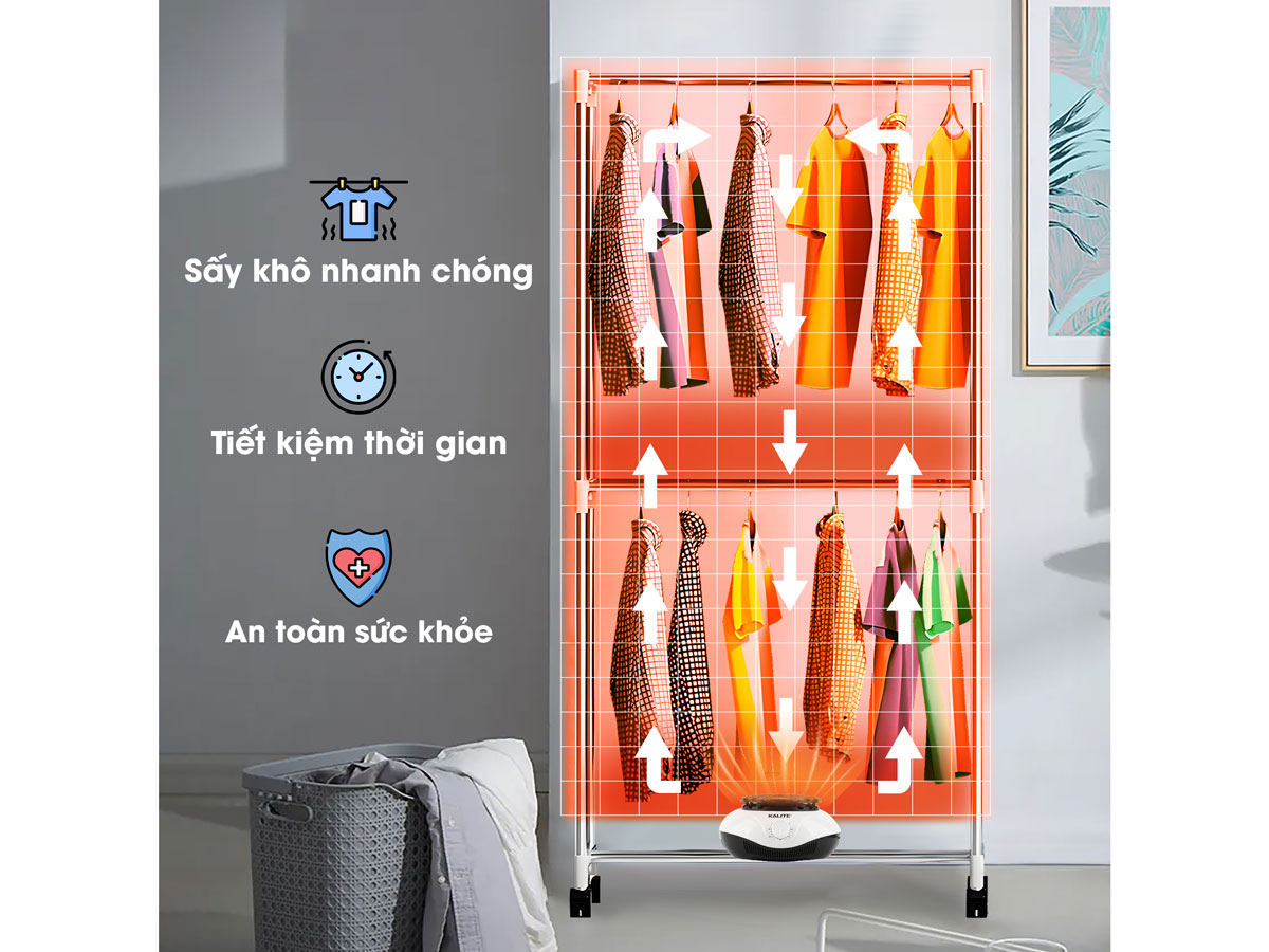 Tủ sấy quần áo Kalite KL6880