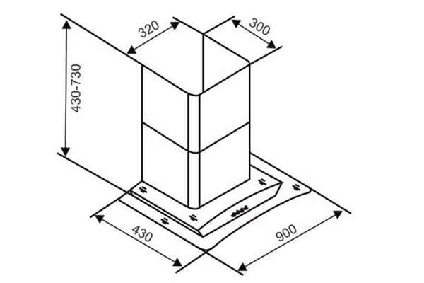 Máy hút mùi hiện đại Capri CR-988H