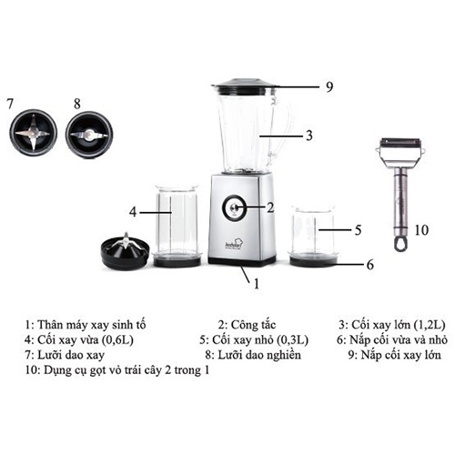 Máy xay sinh tố 3 trong 1 Kochstar KSEBD-1000 (1.2L)