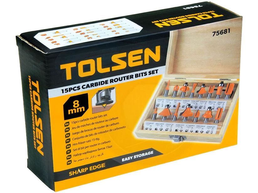 Bộ 15 mũi đánh phay Router Tolsen 75681