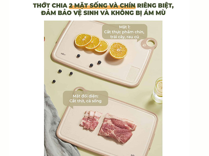 Thớt nhựa kháng khuẩn đa năng Bear CX-E0023