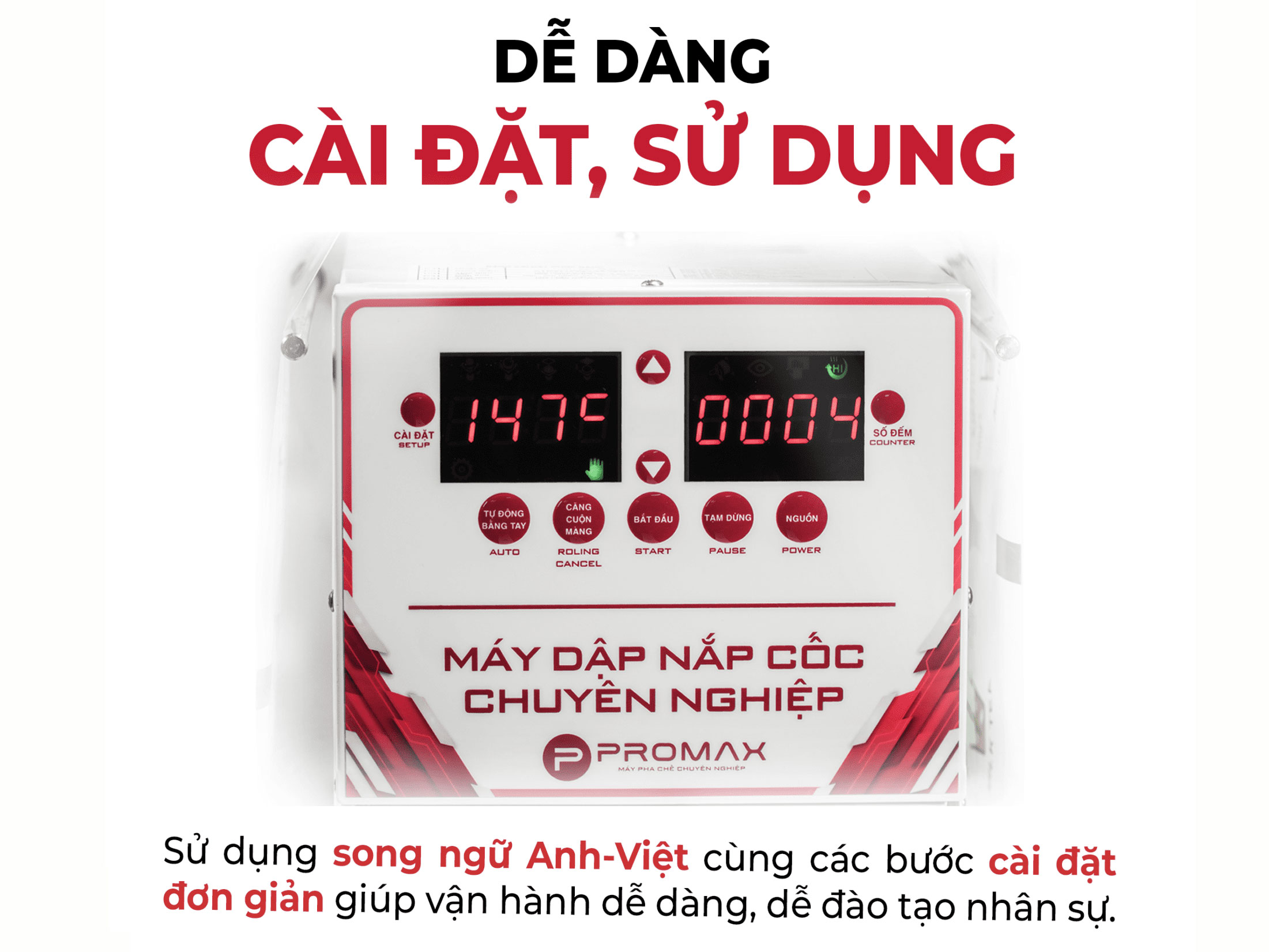 Máy dập nắp cốc Promax SM95