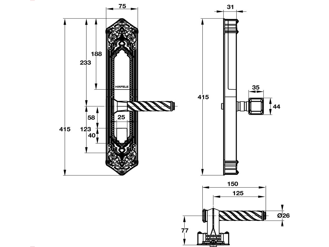 Khóa điện tử Hafele EL10K Classic 912.05.314