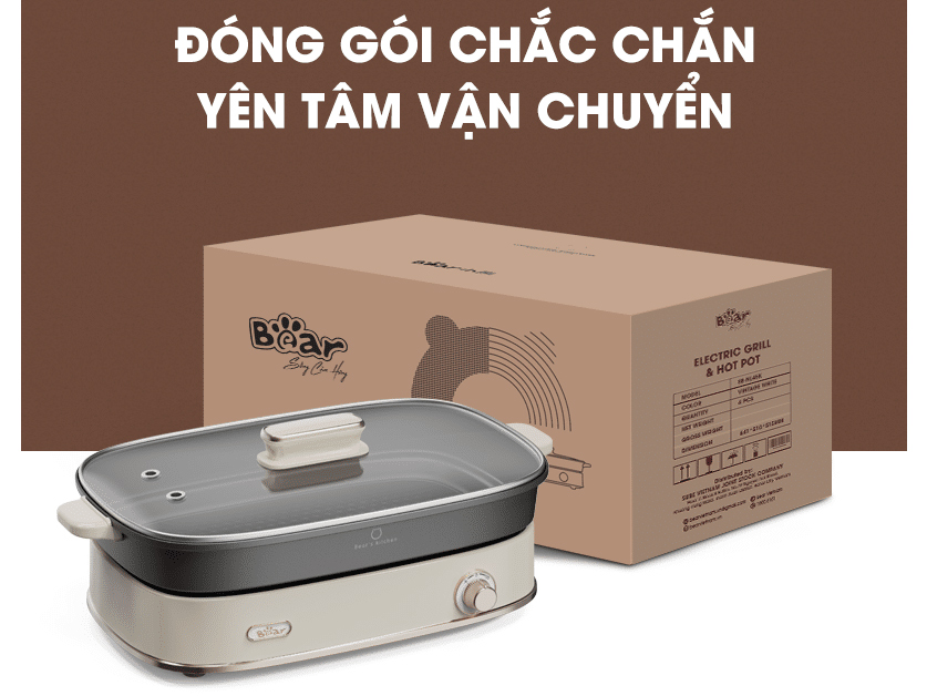 Nồi lẩu nướng đa năng 2 khay Bear SB-NL45K