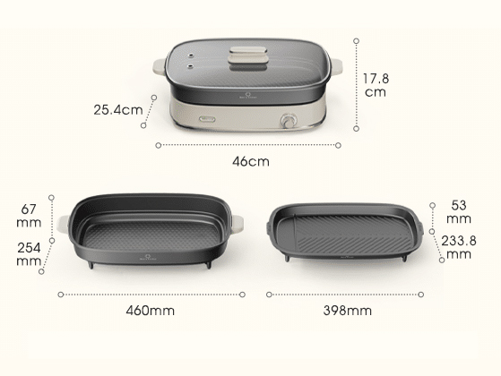 Nồi lẩu nướng đa năng 2 khay Bear SB-NL45K