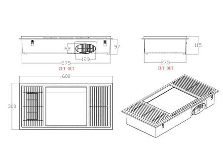 Quạt sưởi âm trần Hans HA2