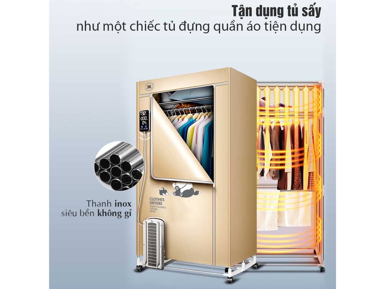Tủ sấy quần áo Sowun SW 869 (1.600W)