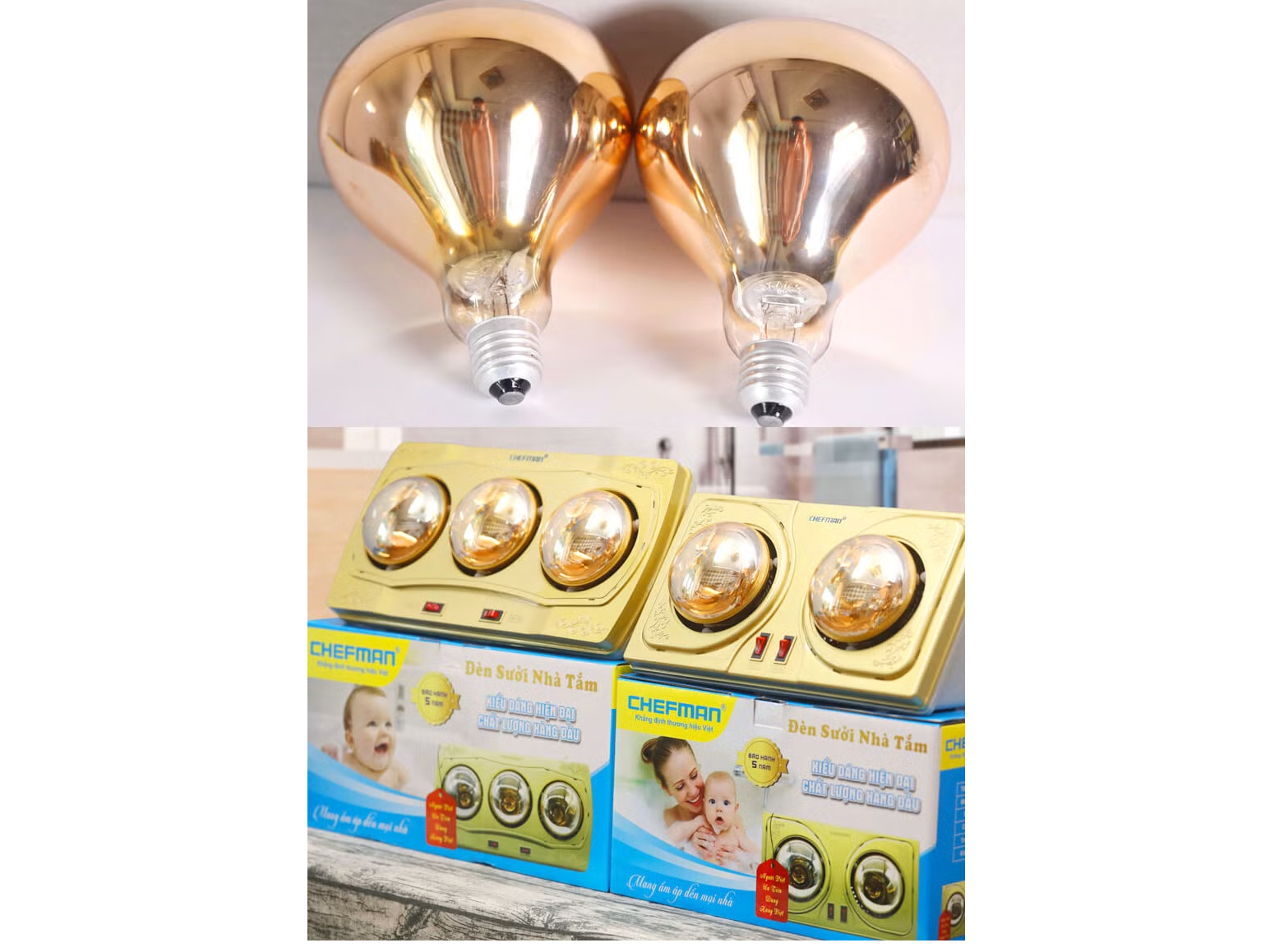 Đèn sưởi nhà tắm 3 bóng Chefman CM-663B