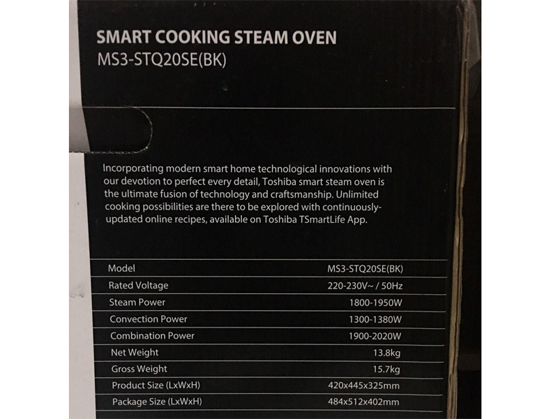 Lò nướng hấp thông minh Toshiba MS3-STQ20SE(BK)