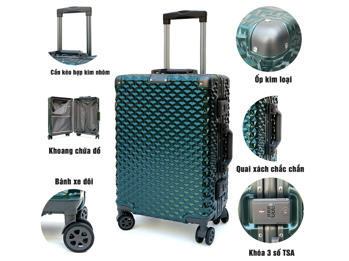 Vali khung nhôm cao cấp TRIP A98 size 24 inch