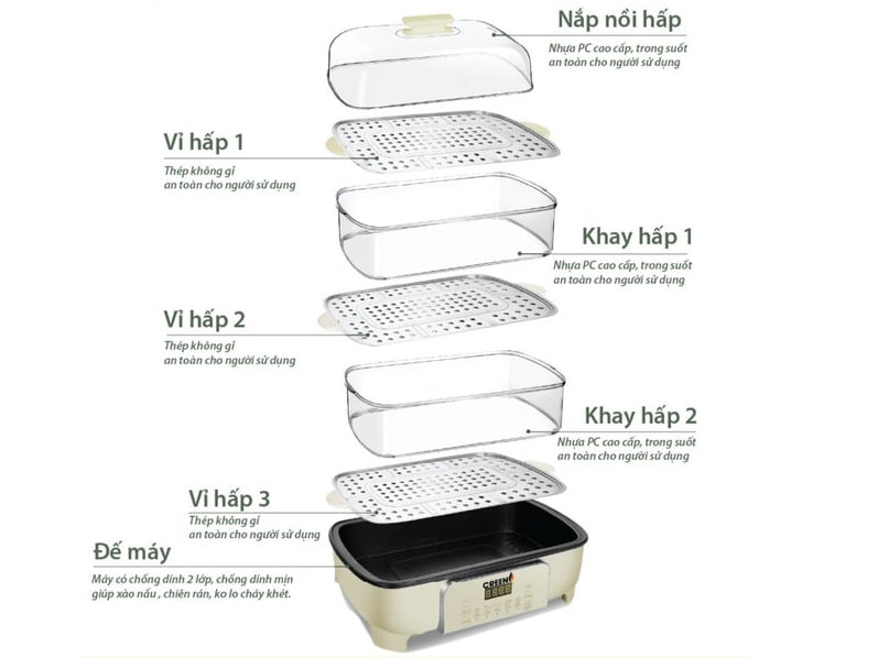Nồi hấp đa năng Creen CR-135 Plus