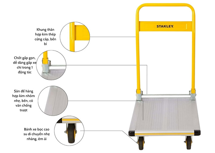 Xe đẩy hàng 4 bánh Stanley SXWTI-PC510