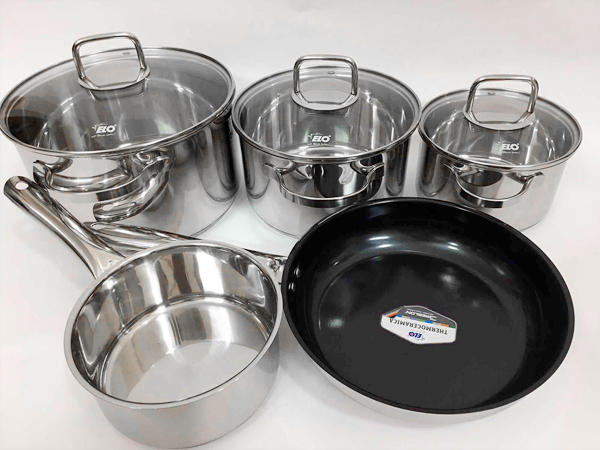 Bộ nồi chảo Inox Elo Clio Plus 5 chiếc