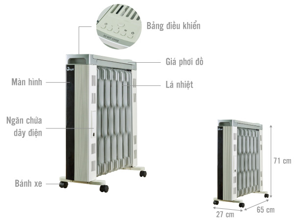 Máy sưởi dầu FujiE OFR7913 (13 thanh)