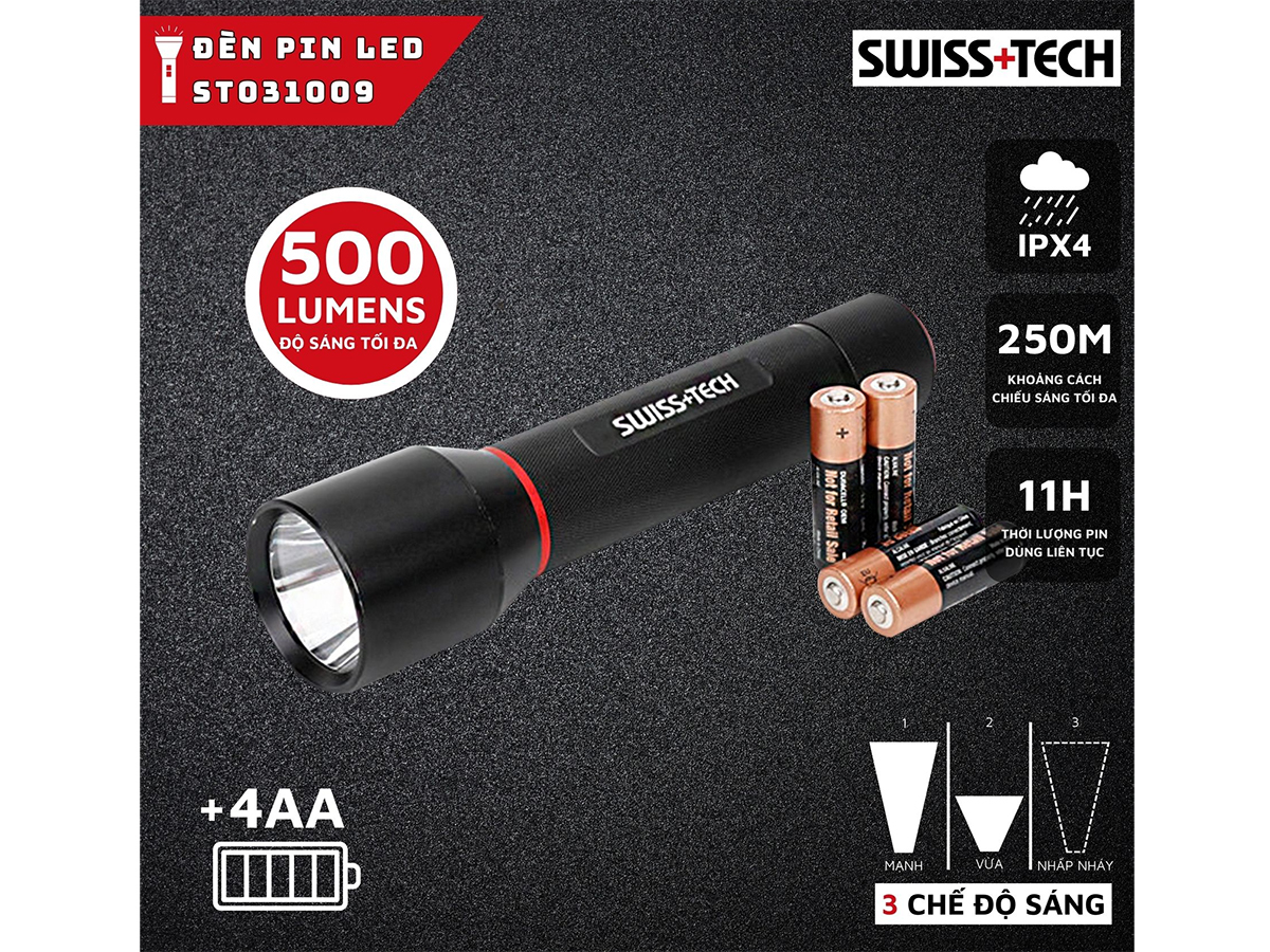 Đèn pin LED Swiss+Tech ST031009