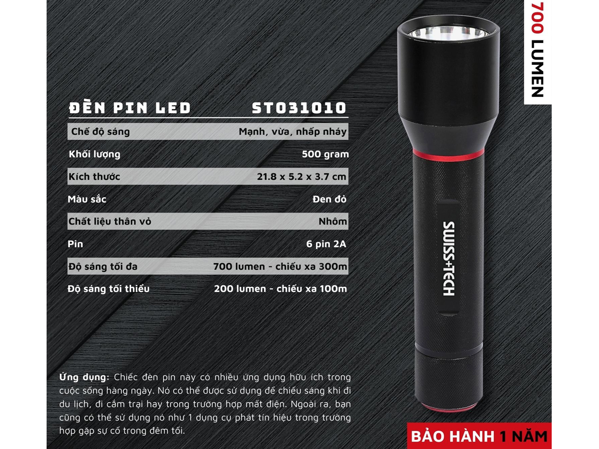 Đèn pin LED Swiss+Tech ST031010