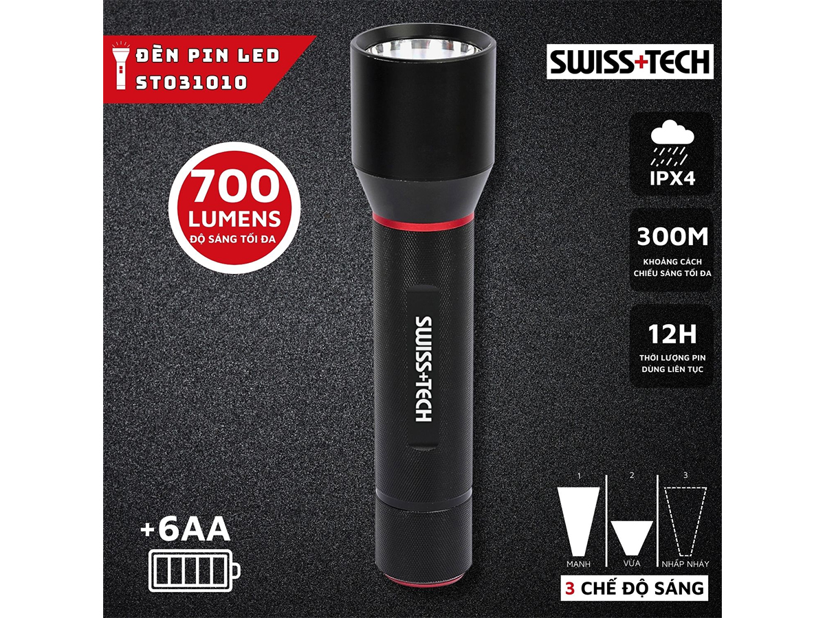 Đèn pin LED Swiss+Tech ST031010