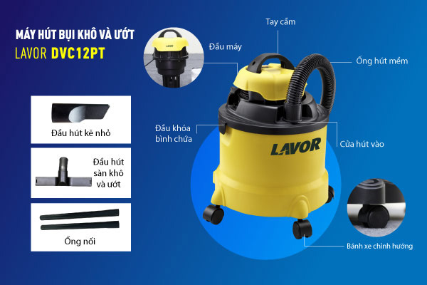 Máy hút bụi khô và ướt Lavor DVC 12 PT