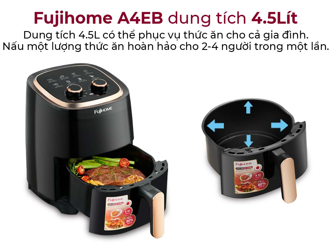 Nồi chiên không dầu FujiHome A4EB 4.5 lít