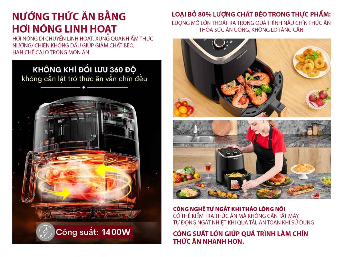 Nồi chiên không dầu FujiHome A4EB 4.5 lít