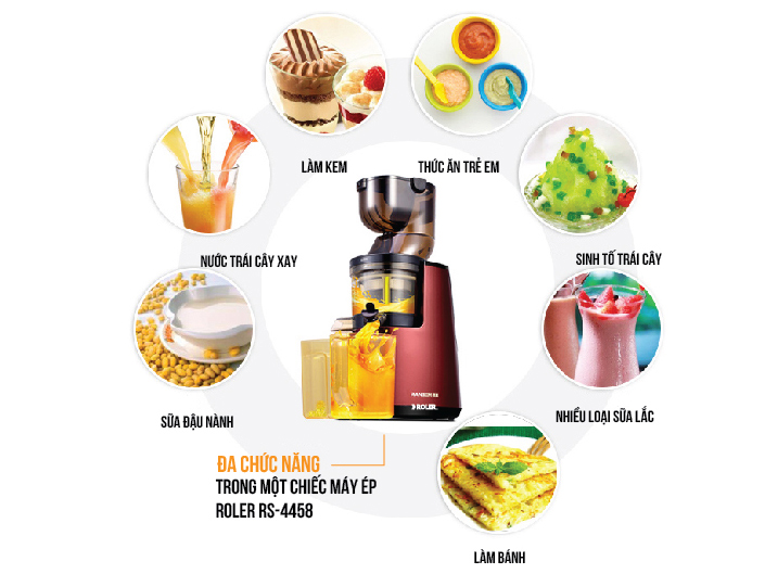 Máy ép chậm trái cây đa năng Roler RS-4458