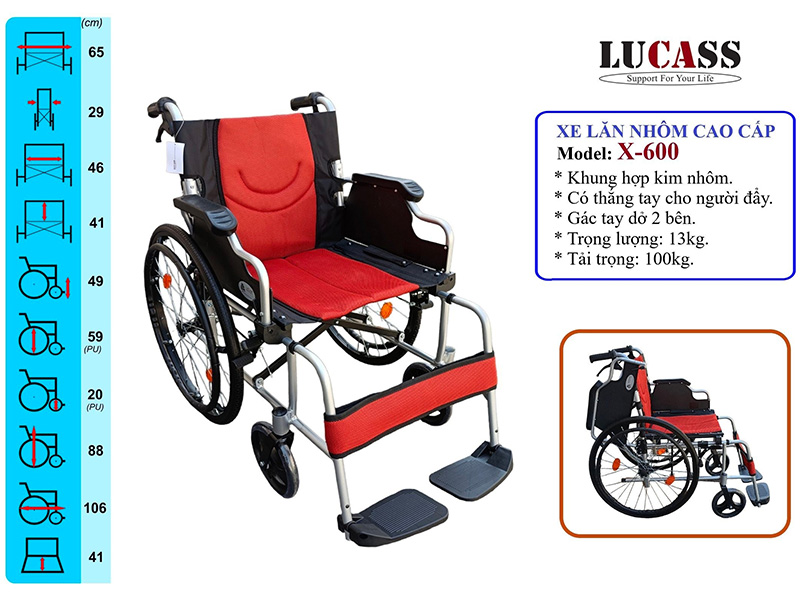 Xe lăn tay Lucass X-600