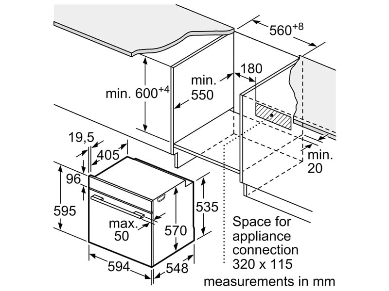 Lò nướng âm tủ Bosch HBS534BB0B - 71 lít