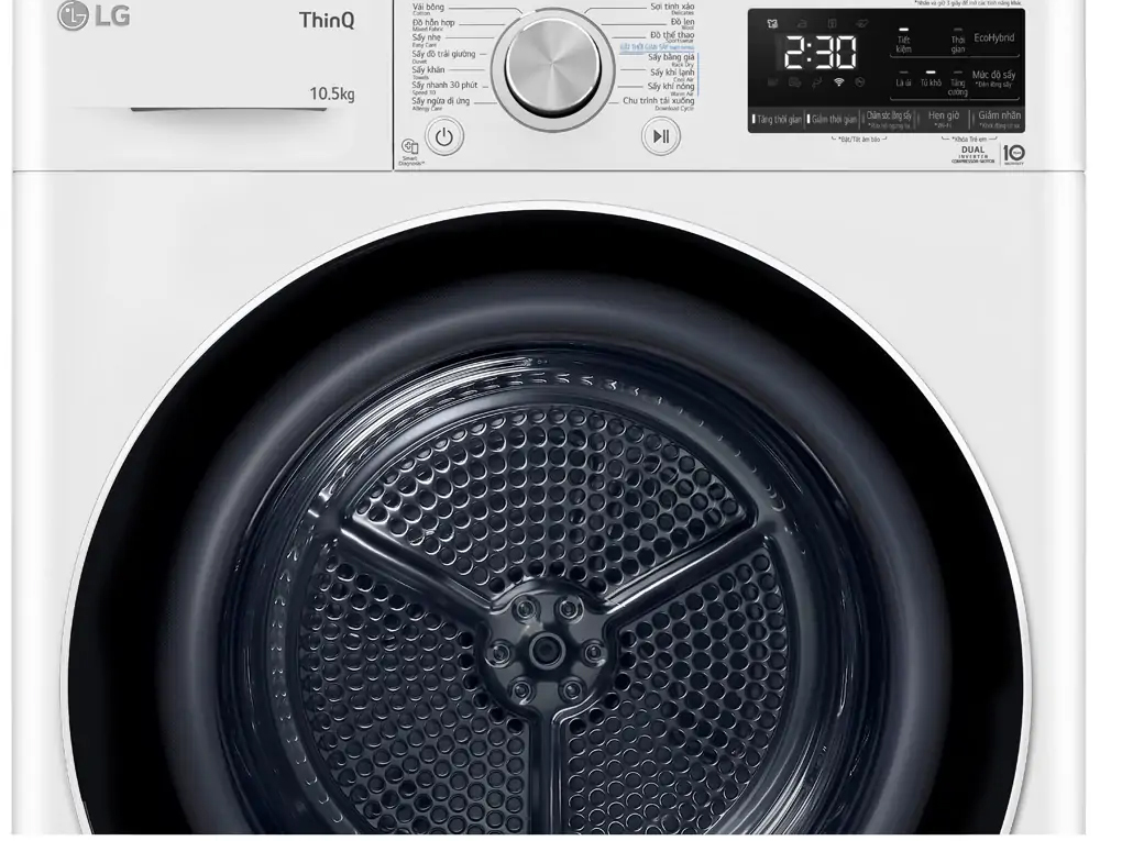 Máy sấy quần áo LG bơm nhiệt DVHP50W Máy sấy bơm nhiệt LG Inverter 10.5kg DVHP50W