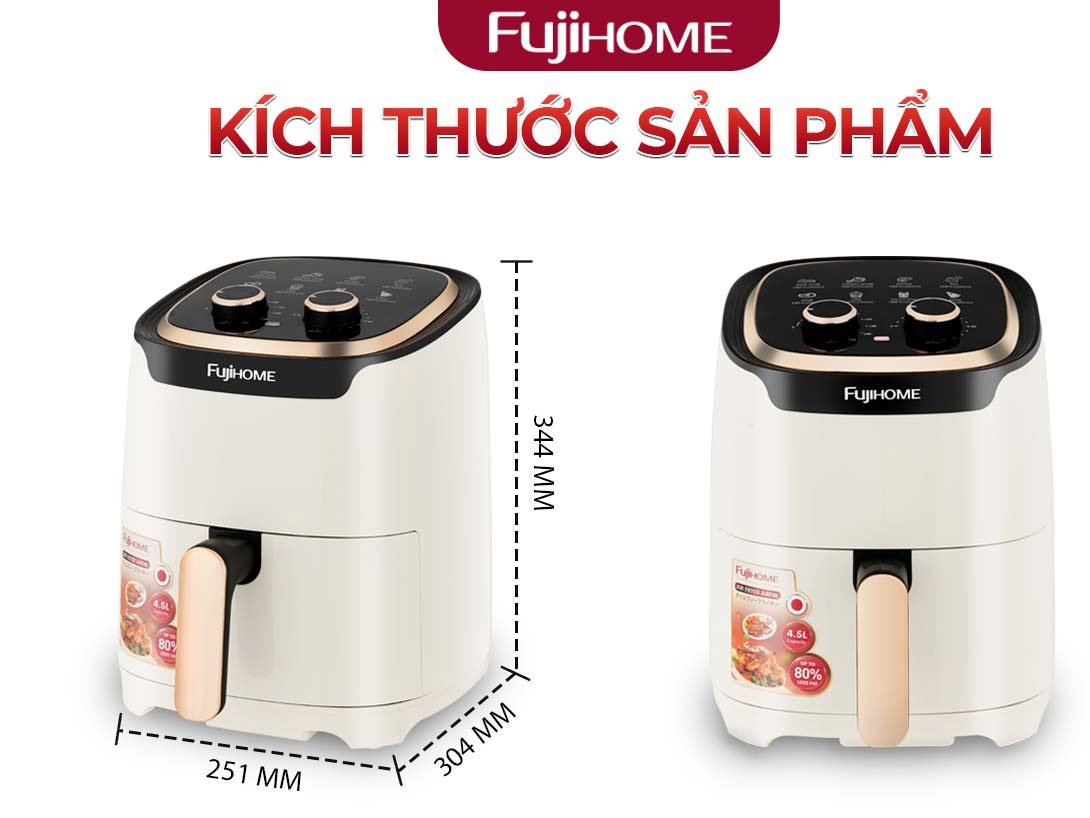 Nồi chiên không dầu FujiHome A4EW - 4.5 lít