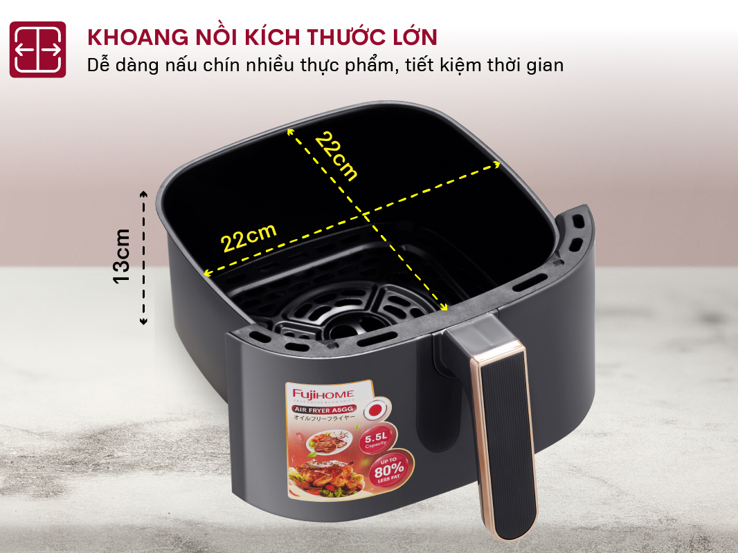 Nồi chiên không dầu FujiHome A5GG 5.5 lít