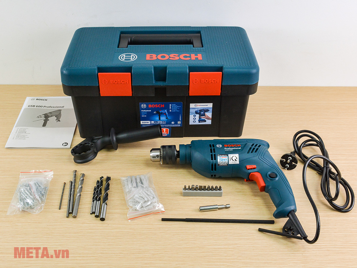 Bộ máy khoan động lực 91 phụ kiện Bosch GSB 600 (06011A03K2)