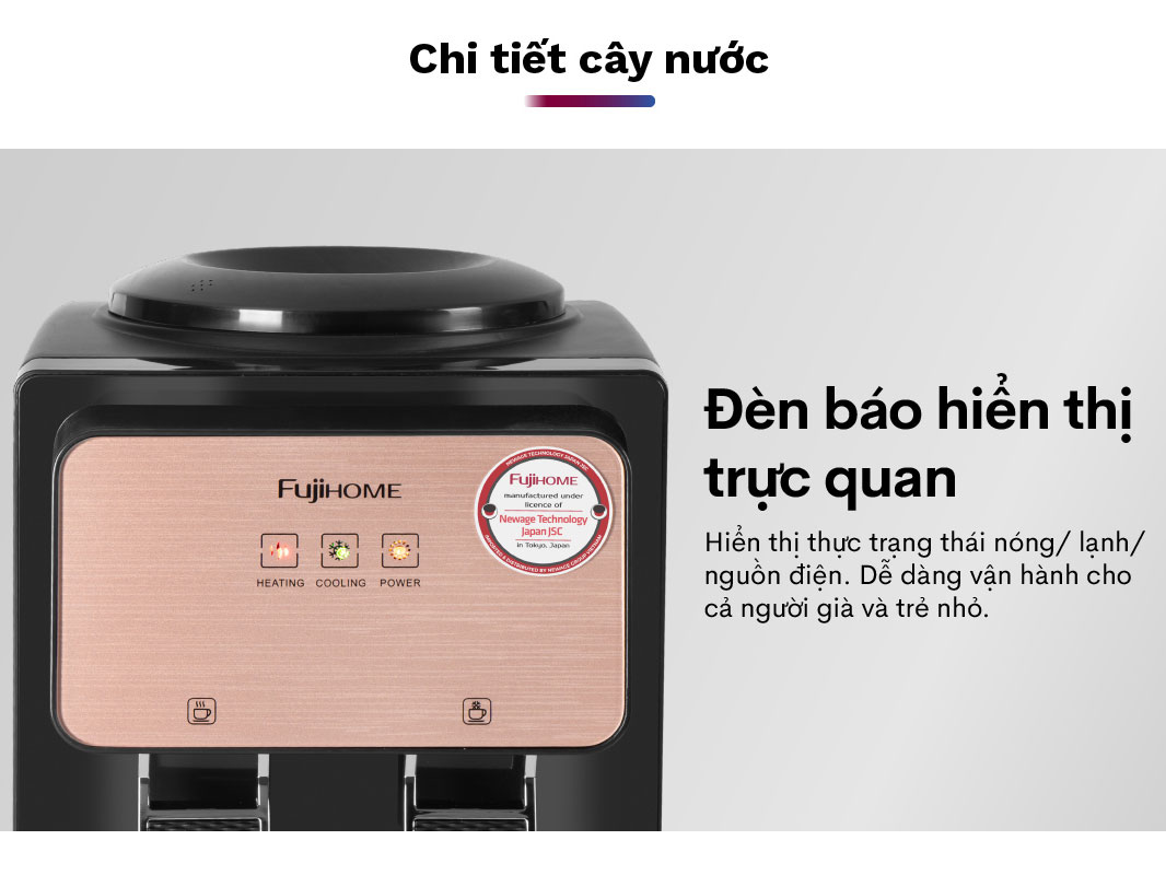 Cây nước nóng lạnh để bàn mini FujiHome WD03E