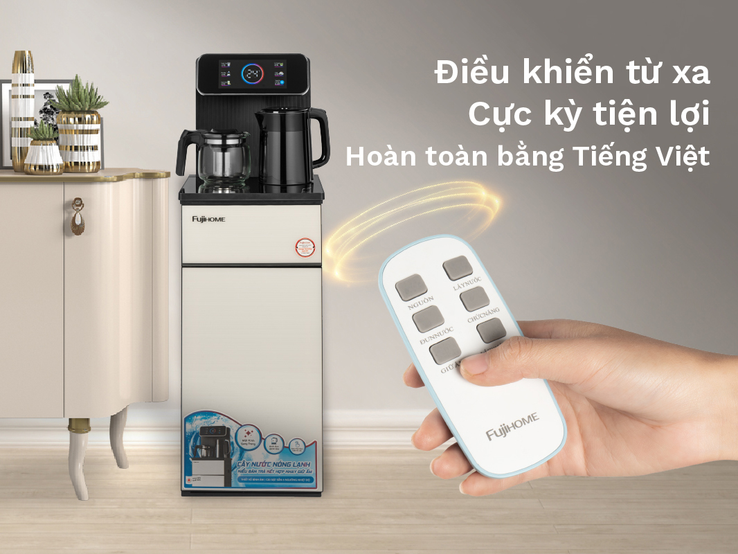 cây nước nóng lạnh Fujihome TBD22 đi kèm điều khiển từ xa