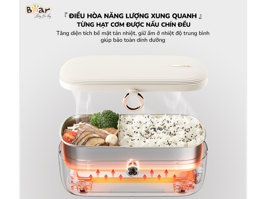 Hộp cơm điện Bear SB-HC09L - 0.9 lít