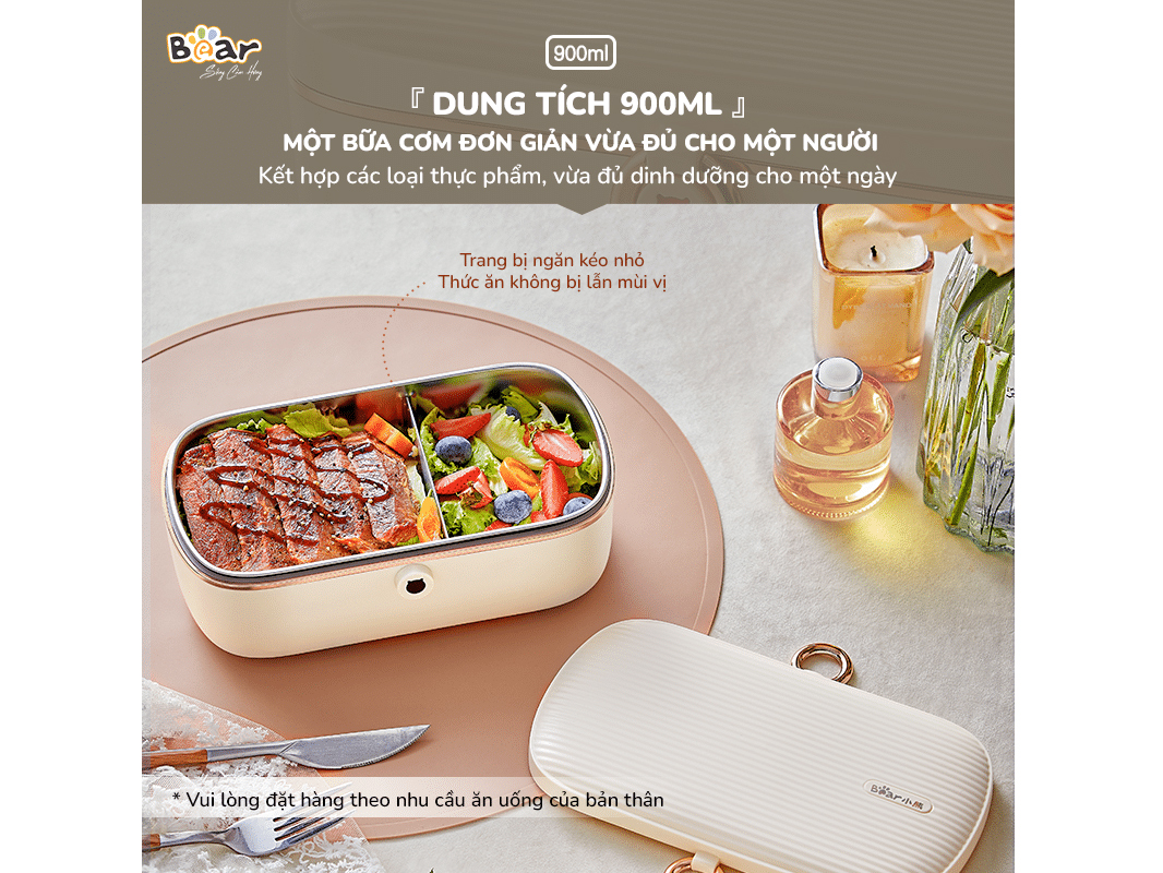 Hộp cơm điện Bear SB-HC09L - 0.9 lít