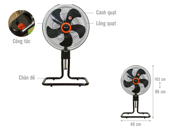 Quạt sàn công nghiệp Ching Hai FF2317