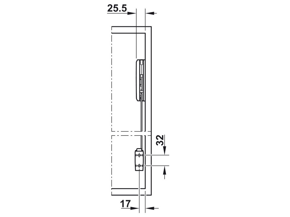 Tay nâng Free Fold Short I5fs nắp trắng Hafele 493.05.900