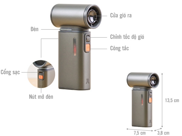 Quạt du lịch cầm tay đa năng Jisulife Ultra1 FA55