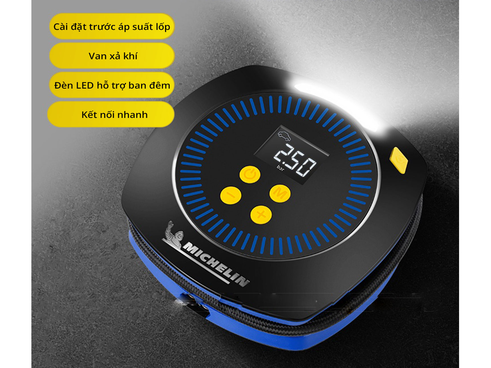 Đồng hồ đo áp suất lốp và độ mòn gai lốp Michelin M2210