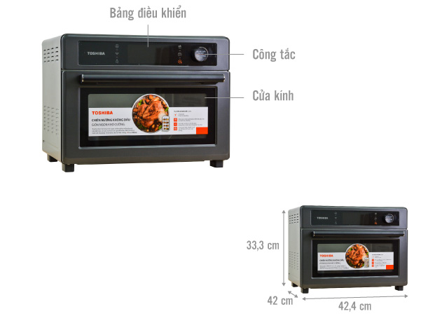Lò chiên không dầu Toshiba TL2-SAC25GZC (GR/RD) - 25 lít