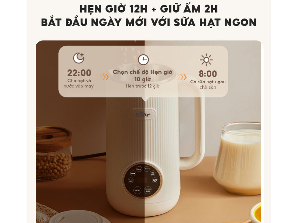 Máy làm sữa hạt Bear SB-SH06C - 600ml