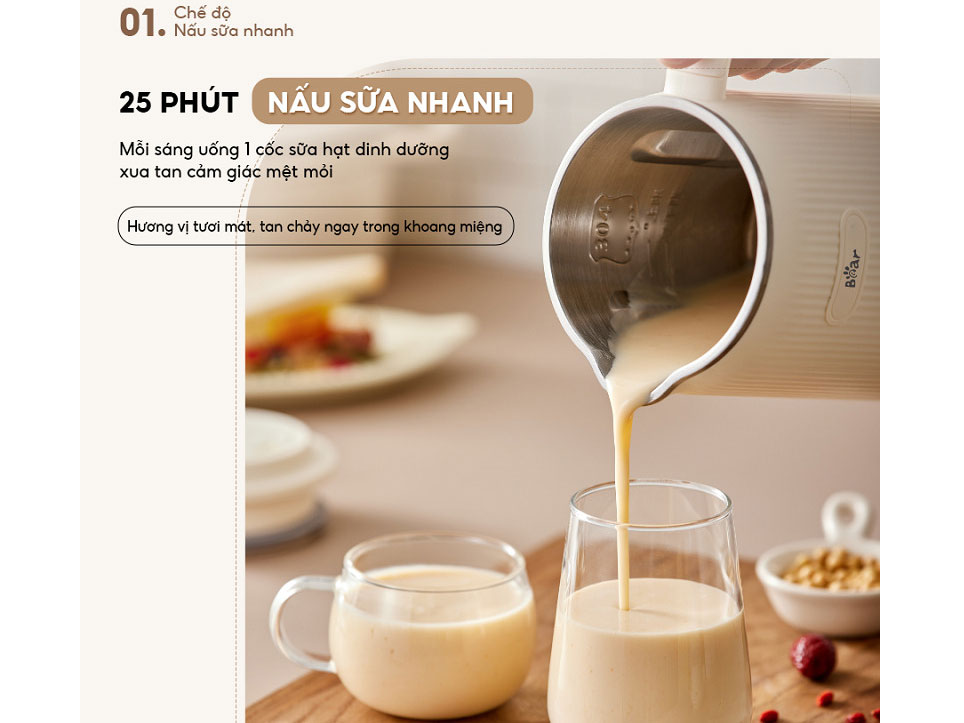 Máy làm sữa hạt Bear SB-SH06C - 600ml