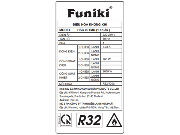 Điều hòa 1 chiều Funiki 9000 BTU HSC-09TMU(1)