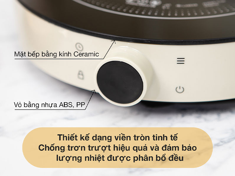 Bếp từ Lumias LK24-220B có mặt kính làm bằng Ceramic